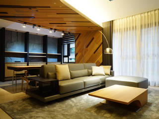 全室案例-新北市張宅, ISQ 質の木系統家具 ISQ 質の木系統家具 غرفة المعيشة