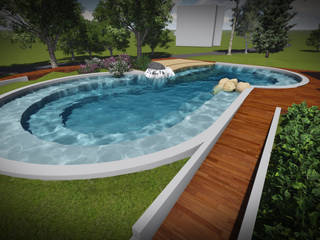 Studio per piscina in bio design, Francesco Onofri Architetto Francesco Onofri Architetto Бассейн в средиземноморском стиле
