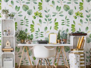 Pixerstick self-adhesive wallpapers, Pixers Pixers Skandinavische Wohnzimmer Grün