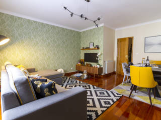 Sala de Estar e Jantar em Odivelas, Sizz Design Sizz Design Tropical style living room