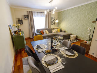 Sala de Estar e Jantar em Odivelas, Sizz Design Sizz Design Tropical style dining room