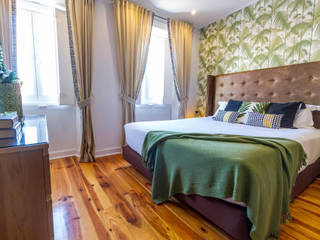Apartamento T0 no Bairro Alto, Sizz Design Sizz Design Phòng ngủ phong cách nhiệt đới
