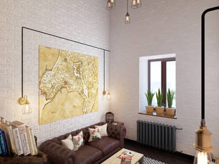 ИНТЕРЬЕР В СТИЛЕ ЛОФТ, Арт Реал Дизайн Арт Реал Дизайн Living room