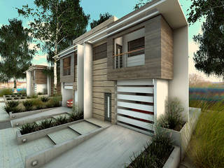 Prototipo "Vivienda Unifamiliar Pareada T. Townhouse"., Arq. Javier Chacín Arq. Javier Chacín Eengezinswoning Hout Hout