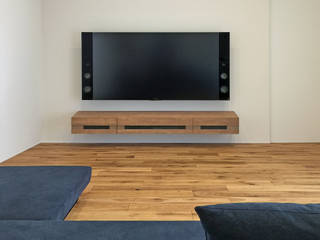 インテリアにこだわりを持つ限られた人が手に入れているフロート式TVボードとは、その実例を公開, k-design(カワジリデザイン) k-design(カワジリデザイン) Living room