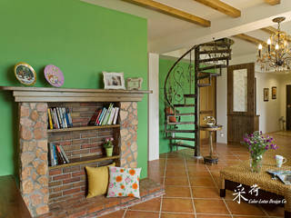 雙溪山居-鄉村風格, Color-Lotus Design Color-Lotus Design Living room Tiles