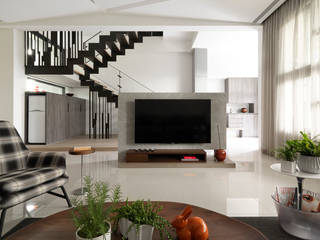 展Zhan, 禾築國際設計Herzu Interior Design 禾築國際設計Herzu Interior Design Modern living room