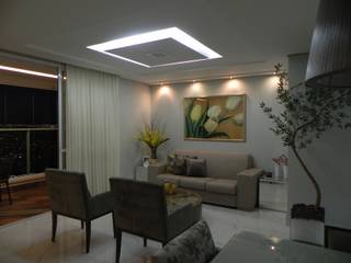 Apartamento Águas Claras, Maiara Viana Ateliê de Arquitetura Maiara Viana Ateliê de Arquitetura 모던스타일 거실