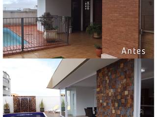 Antes e depois edícula e piscina, Ediane Tramujas Arquitetura Ediane Tramujas Arquitetura
