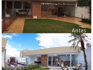 Antes e depois edícula e piscina, Ediane Tramujas Arquitetura Ediane Tramujas Arquitetura