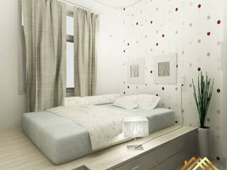 ••• ห้องนอน สไตล์ละมุน •••, PRAWLAND PRAWLAND Dormitorios modernos Tablero DM Blanco Camas y cabeceras