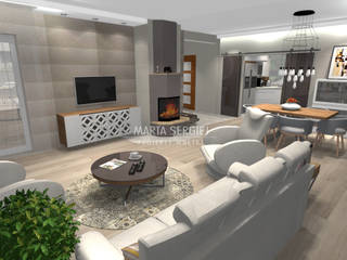 salon, marta sergiej - wnętrza marta sergiej - wnętrza Modern living room