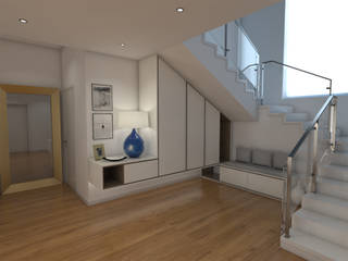 Casa CA231, The Spacealist - Arquitectura e Interiores The Spacealist - Arquitectura e Interiores Modern corridor, hallway & stairs White