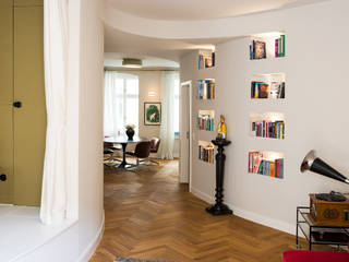 APARTMENT BERLIN II, THE INNER HOUSE THE INNER HOUSE غرفة المعيشة خشب Wood effect