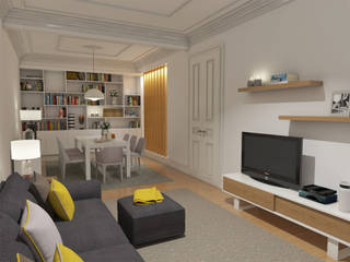 Apartamento BA14.3, The Spacealist - Arquitectura e Interiores The Spacealist - Arquitectura e Interiores Modern living room