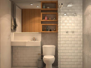 Studio 46m² - Móoca, Fragmento Arquitetura Fragmento Arquitetura Modern Bathroom