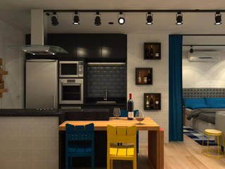 Studio 46m² - Móoca, Fragmento Arquitetura Fragmento Arquitetura Modern kitchen