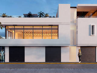 Salón de usos multiples , 3h arquitectos 3h arquitectos منازل أسمنت