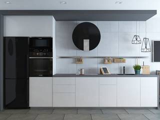Дизайн квартиры в Москве (68 кв.м), ДизайнМастер ДизайнМастер Nhà bếp phong cách hiện đại Grey