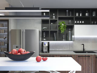 Квартира D, MIODESIGN MIODESIGN Cocinas de estilo industrial Metal