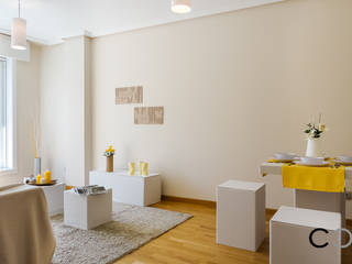 Home Staging para Promotor en Coruña, CCVO Design and Staging CCVO Design and Staging 모던스타일 거실 황색