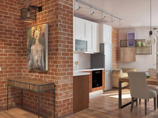Двушка в стиле Лофт, Mantra_design Mantra_design Industrial style living room