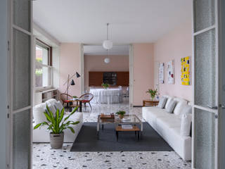 VL_Progetto di interni per una villa storica sul Lago di Como, Chantal Forzatti architetto Chantal Forzatti architetto 모던스타일 거실 대리석 멀티 컬러