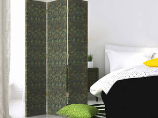 Twój azyl za parawanem dekoracyjnym , Feeby.pl obrazy on line Feeby.pl obrazy on line Modern style bedroom Textile Amber/Gold