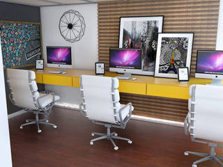 homify Moderne Arbeitszimmer Holz Gelb