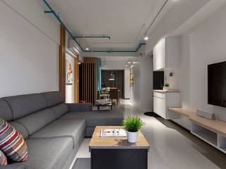 輕．透, 築川設計 築川設計 Modern living room