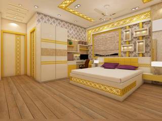 3 BHK Flat Decoration At Avidipta Apartment, Kolkata EM Bypass., Creazione Interiors Creazione Interiors Chambre moderne