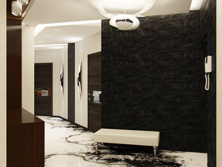Дизайн интерьера квартира в ЖК Антарес 200 м2, Дизайн Студия 33 Дизайн Студия 33 Pasillos, vestíbulos y escaleras modernos