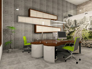 Diseño Interior de Oficinas San Isidro, Priscila Meza Marrero Priscila Meza Marrero Spazi commerciali Legno Effetto legno