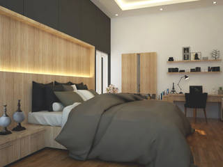 Master Bedroom, Pencil Creative Design Pencil Creative Design ห้องนอน ไม้ Wood effect