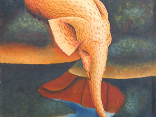 Buy “Thirsty elephant” Figurative Painting Online, Indian Art Ideas Indian Art Ideas ІлюстраціїКартини та картини
