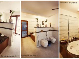 Rahaman's residence, Sandarbh Design Studio Sandarbh Design Studio Eclectic style bathroom Tiles