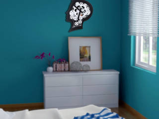 Bedroom Wall Styling, Just For Clocks Just For Clocks Dormitorios modernos: Ideas, imágenes y decoración Metal