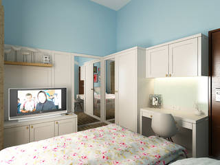 Kamar Anak, Akilla Concept Akilla Concept Minimalistische Schlafzimmer Massivholz Blau Accessoires und Dekoration