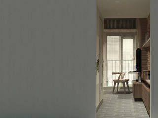 Show Unit - Malioboro Park View Apartment, studio tektonik studio tektonik Scandinavian style bedroom Wood Wood effect