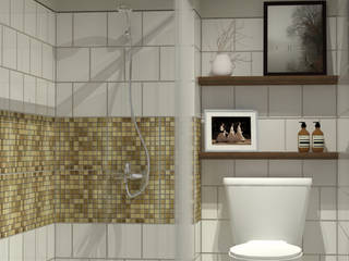 Show Unit - Malioboro Park View Apartment, studio tektonik studio tektonik Scandinavian style bathroom Ceramic White