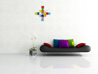 Living Room Wall Styling, Just For Clocks Just For Clocks Modern living room Plastic