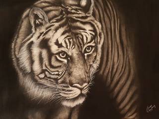 Pick Attractive “On the prowl” Charcoal Painting from Indian Art Ideas! , Indian Art Ideas Indian Art Ideas ІлюстраціїКартини та картини