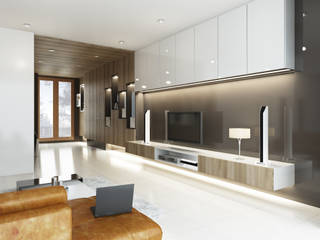 Setra Duta II House, INK DESIGN STUDIO INK DESIGN STUDIO Ruang Keluarga Modern Brown