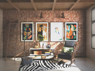 Playfull and Relaxation Area, Veon Interior Studio Veon Interior Studio Salas multimídia rústicas Tijolo Multi colorido