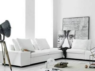 The beauty of white!, Spacio Collections Spacio Collections Moderne Wohnzimmer Leder Weiß