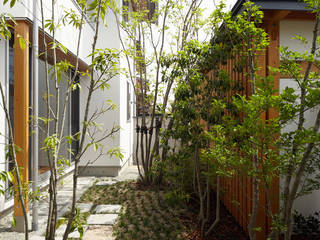 セミオープンコートの家, 竹内建築設計事務所 竹内建築設計事務所 モダンな庭