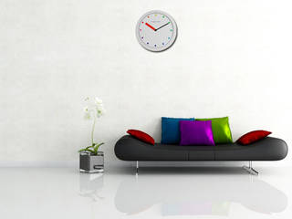 Living Room Wall Styling, Just For Clocks Just For Clocks Salones de estilo moderno Plástico