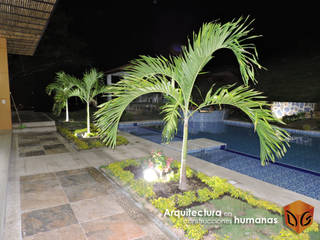 CASA ANAPOIMA, DG ARQUITECTURA COLOMBIA DG ARQUITECTURA COLOMBIA Jardins modernos Azulejo