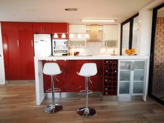 Cocina Providencia, ABS Diseños & Muebles ABS Diseños & Muebles Modern kitchen Plywood Tables & chairs