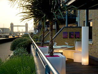 ROOF GARDEN IN WAPPING EAST LONDON, Earth Designs Earth Designs Vườn phong cách hiện đại